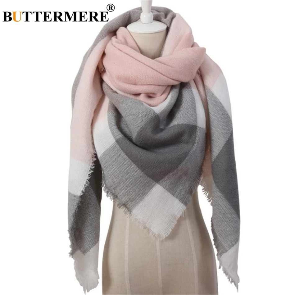 BUTTERMERE Scarf Women Plaid Blanket Scarf Ladies Warm Pashmina Wrap Cashmere Brand British Style Female Shawls And Scarves