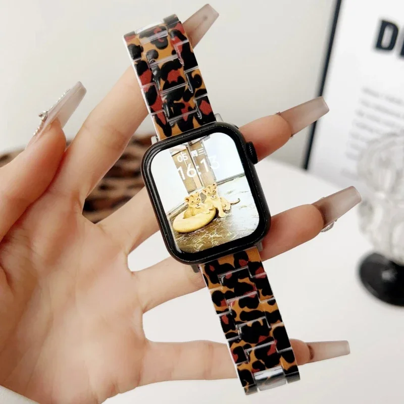 New Stylish Leopard Print Strap For Apple Watch Band 42mm 46 40 44 38 49 41 45mm Bracelet iWatch S12 11 10 Ultra 9 8 7 6 5 4 se