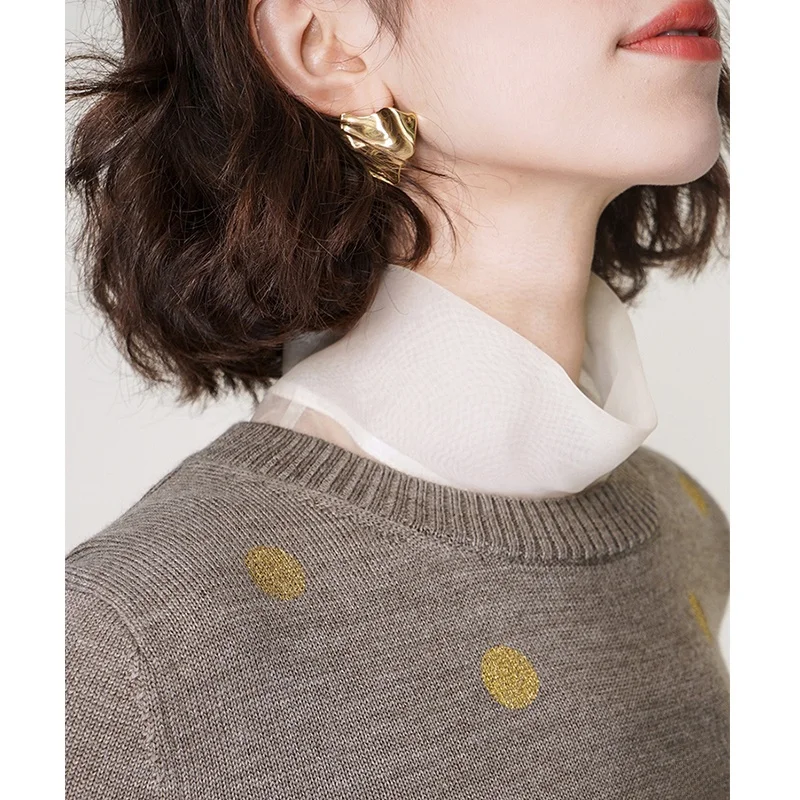 女性用多用途ハイカラーネクタイ、秋冬向けエレガントデザインのポリエステル製、ファッショナブルなインナーウェアアクセサリー