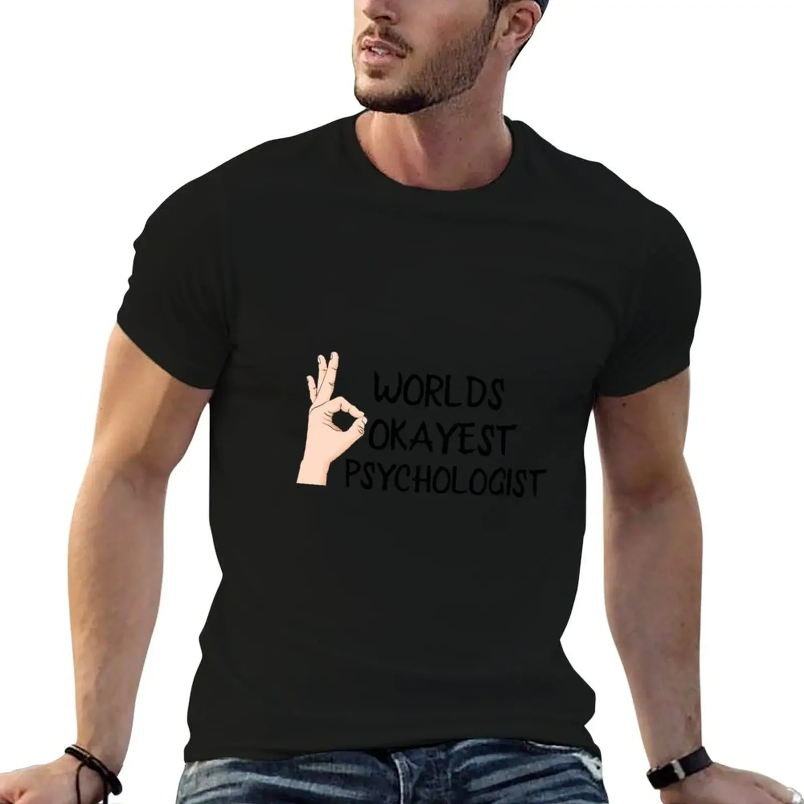 

Worlds Okayest Psychologist T-Shirt heavyweights customs T-shirts man men clothing