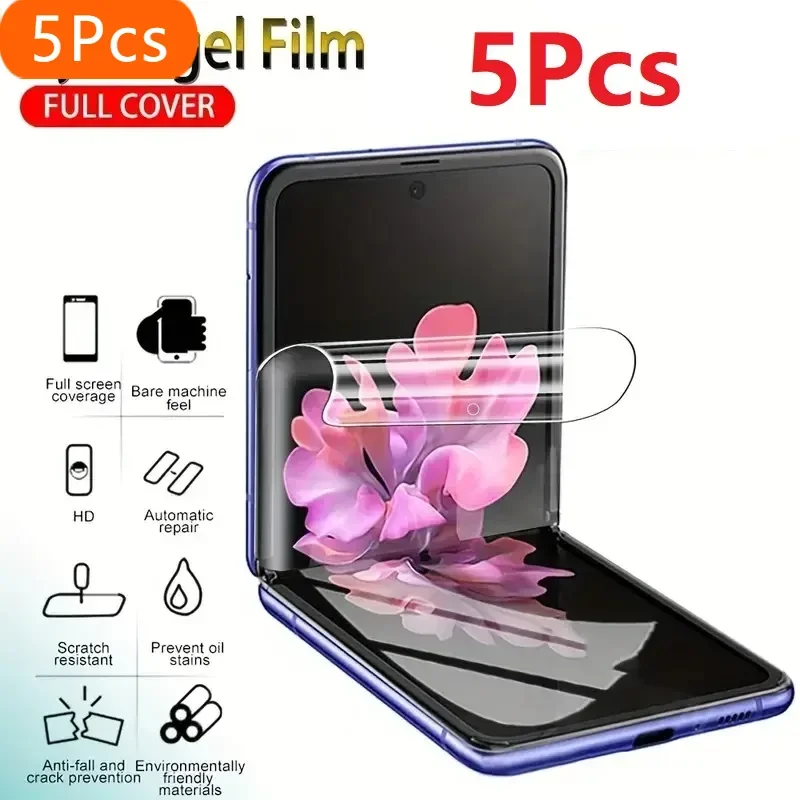 5Pcs Hydrogel Film For Samsung Galaxy Z Flip 4 5 Front Screen Protector for Galaxy Z Flip Flip4 Flip5 Film