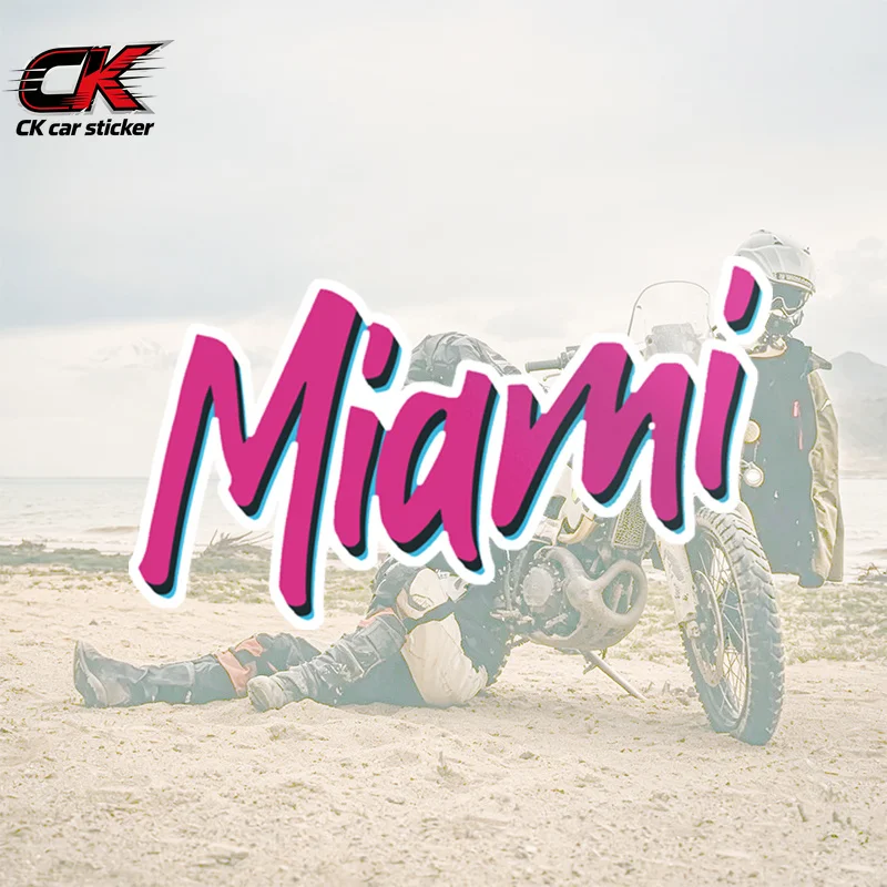 Car Stickers Waterproof Miami Sticker Vinyl Decal Premium for Motorcycle Beach Custom Decoration Auto Decor