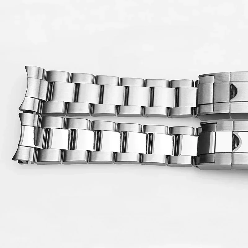 سوار من الفولاذ المقاوم للصدأ الصلب لحزام ساعة رولكس اكسبلورر II بإبزيم قابل للطي للرجال من نوع القوس واجهة خاصة