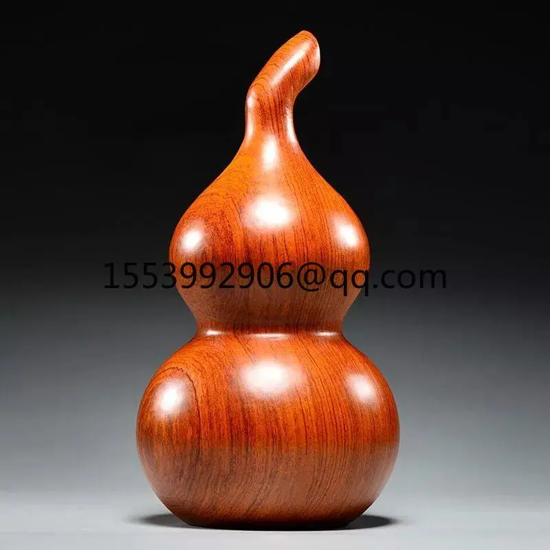 Huali wood carving gourd ornament wood gourd home furnishing living room store decoration worker