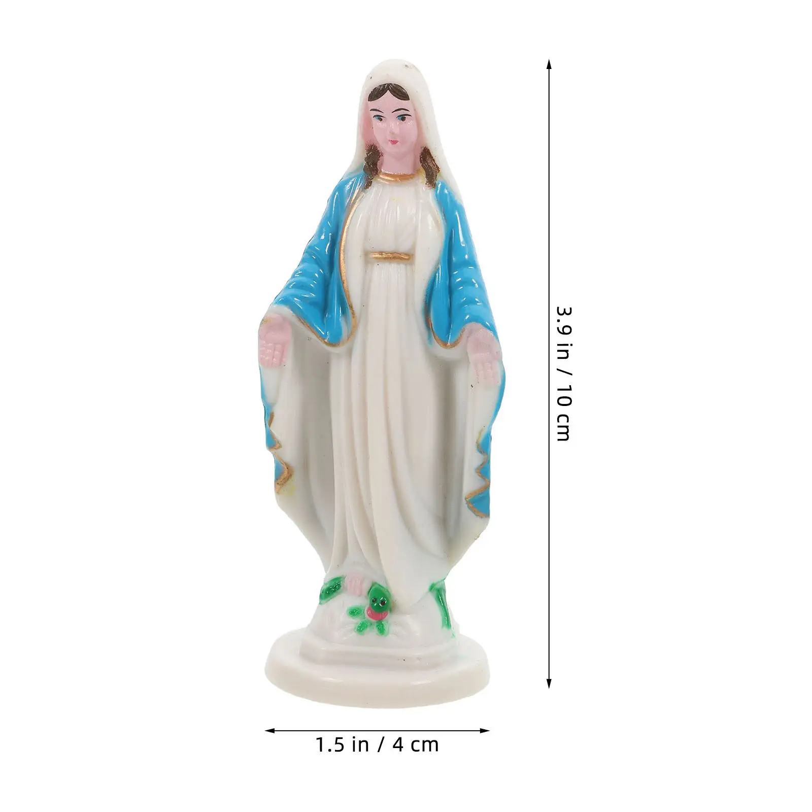 2Pcs Resin Virgin Mary Statue Premium Quality Serenity Focal Point for Church Decoration Religious Decor Home Office Shrine