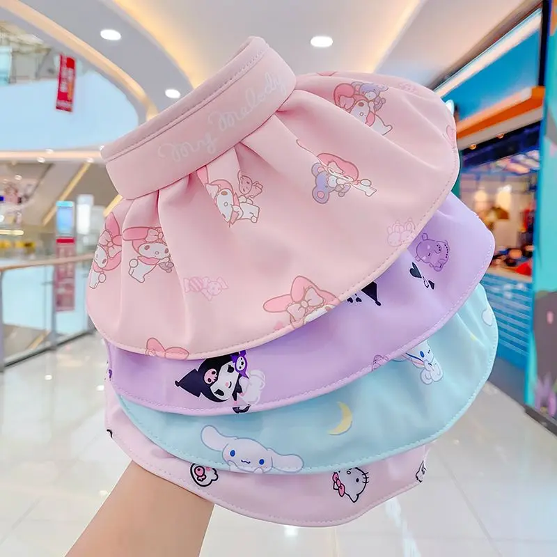 

Sanrios My Melody Hat New Style Sun Protection Outdoor Sunshade Breathable Uv Protection Large Hat Brim Girl Adjustable Foldable