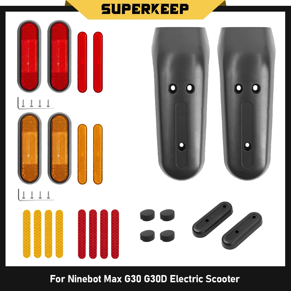 Vordere und Hintere Dekorative Abdeckung mit Reflektierendem Aufkleber Vordergabel-Abdeckung für Ninebot Max G30 G30D Scooter Staubschutz Zubehörteil