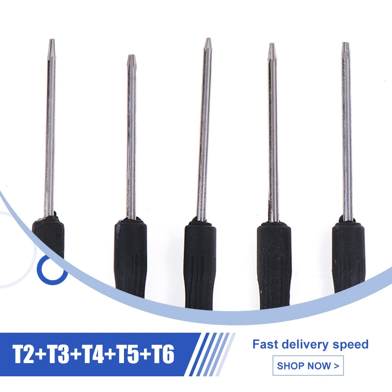 5Pcs/lot T2+T3+T4+T5+T6 Black Precision Torx Screwdriver Set For Mobile Phones Repair Tool Screwdriver Set