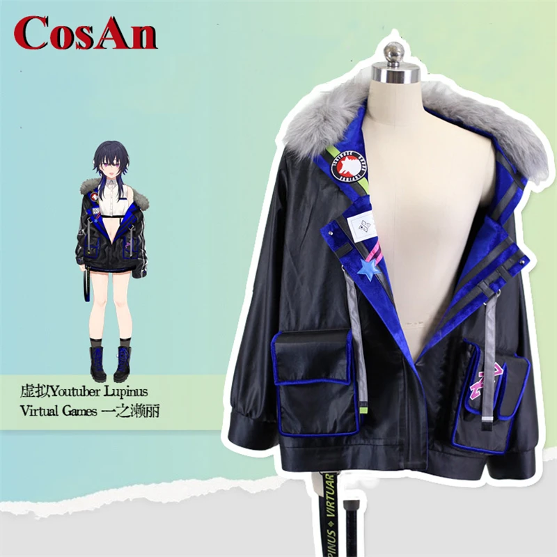 CosAn Hot Anime VTuber Youtuber LupinusVG Ichinose Uruha Cosplay Costume Fashion Coat Activity Party Role Play Clothing