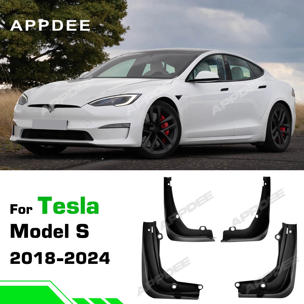 

For Tesla Model S 2018-2024 Fender Mudflaps Splash Guards Mudguards Mud Flaps car Accessories