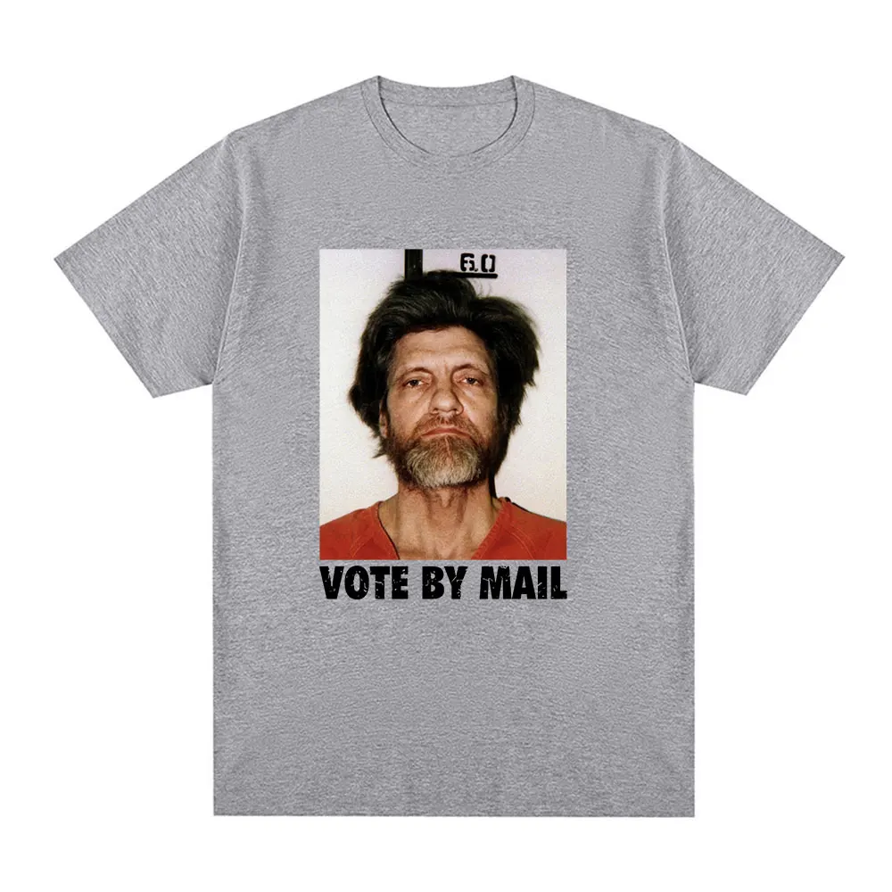 Vote By Mail Ted Kaczynski T Shirt Men Fashion Harajuku Graphic T-shirt Unisex High Quality Casual Vintage Cotton Tee Shirt Tops view 4
