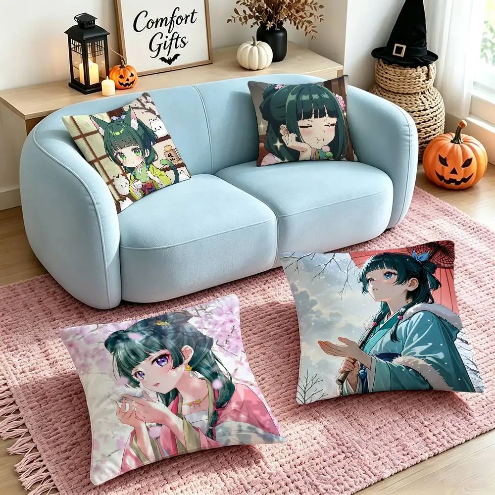 A-Apothecary Cute Maomao  Square Double-Sided printed Pillow Case Bedroom Bedside Pillow Sofa Cushion Cover