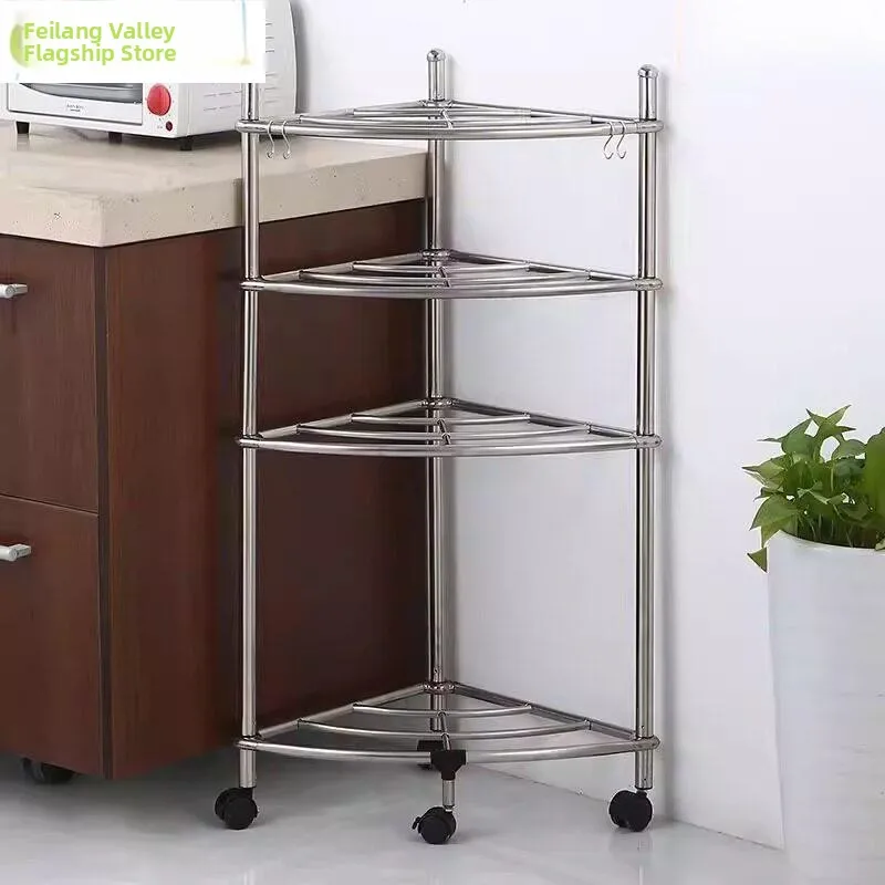 

Bathroom Corner Storage Rack Stand Multi-layer Organizer Shelf for Basin Accessories Stainless Steel Floor-mounted