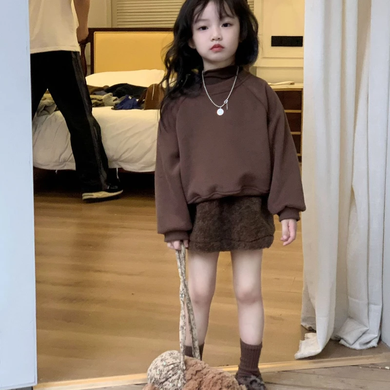 

Girls' Thickened Soft Plush Short Skirt Autumn/Winter Korean Style Shearling Fleece Soft and Fluffy Versatile Girls' Half Skirt