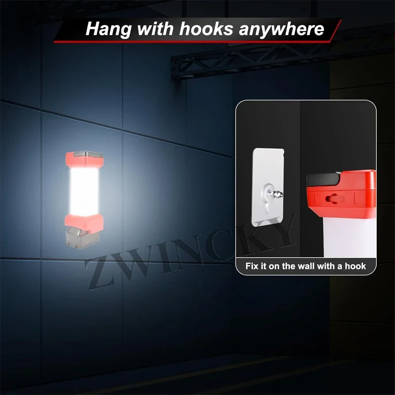 For M18 LED Work Lights Flashlights Electric Torch Spotlight for Milwaukee 18V Li-ion Battery High Low Beam USB Power Bank