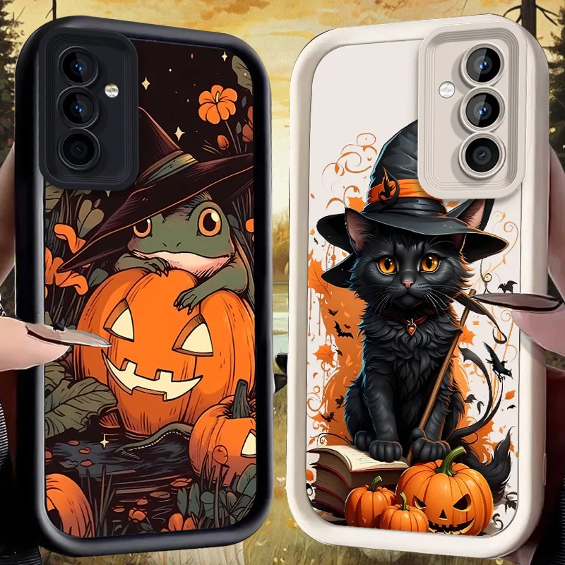 

Halloween Cat Case for Samsung Galaxy S25 Ultra Plus S24 S23 S22 S21 S20 FE A73 A72 A71 A56 A55 A54 5G A52 A52S A51 4G Cover