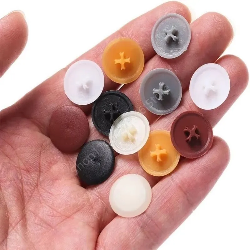 100Pcs Plastic Self-tapping Cross Screws Cap Cover Waterproof Rust-proof Dust Plug 12mm Furniture Hardware Decor Accessories