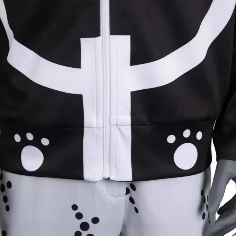 زي بارثولوميو كوما التأثيري الزي الأسود مع مخلب الدب الأبيض بانت قبعة كرنفال الهالوين مجموعة الدب الطاغية الفاخرة للرجل