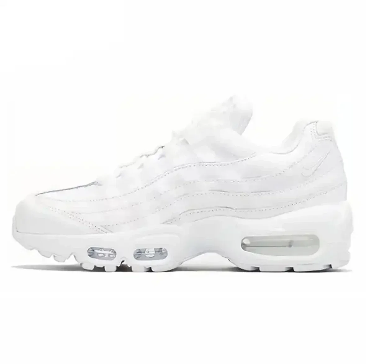 Nike Air Max 95 Retro Comfortable Versatile Non Slip Lightweight Simple Low Cut Casual Running Shoe Unisex Pure White Original