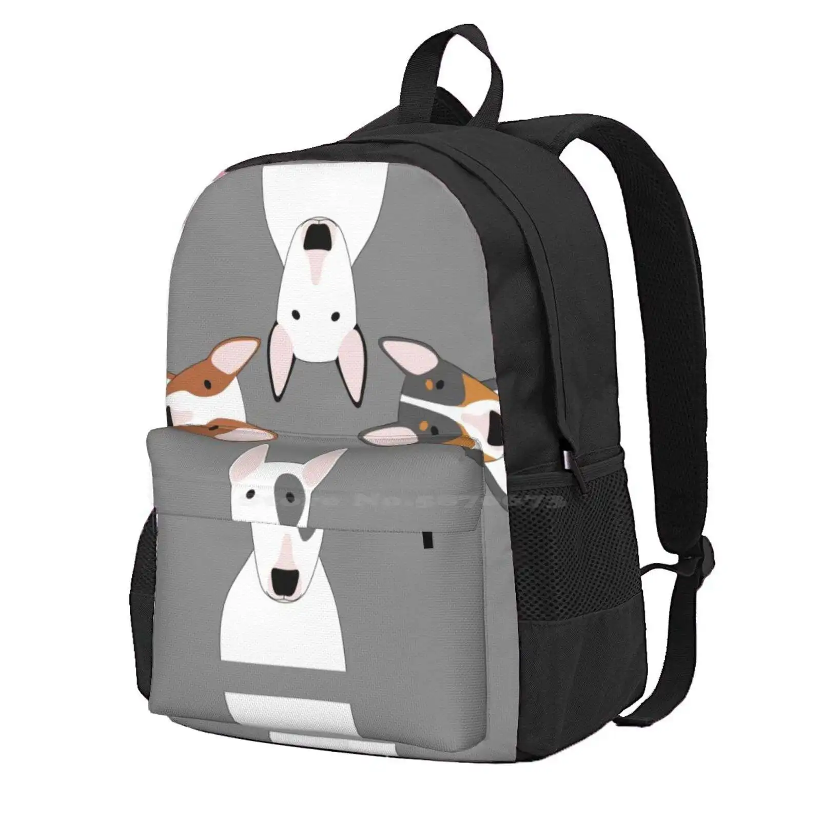 Bull Terrier Squad Hot Sale Schoolbag Backpack Fashion Bags Dogs Animal Pets Bully Funny Bull Terrier Dog English Bull Terrier