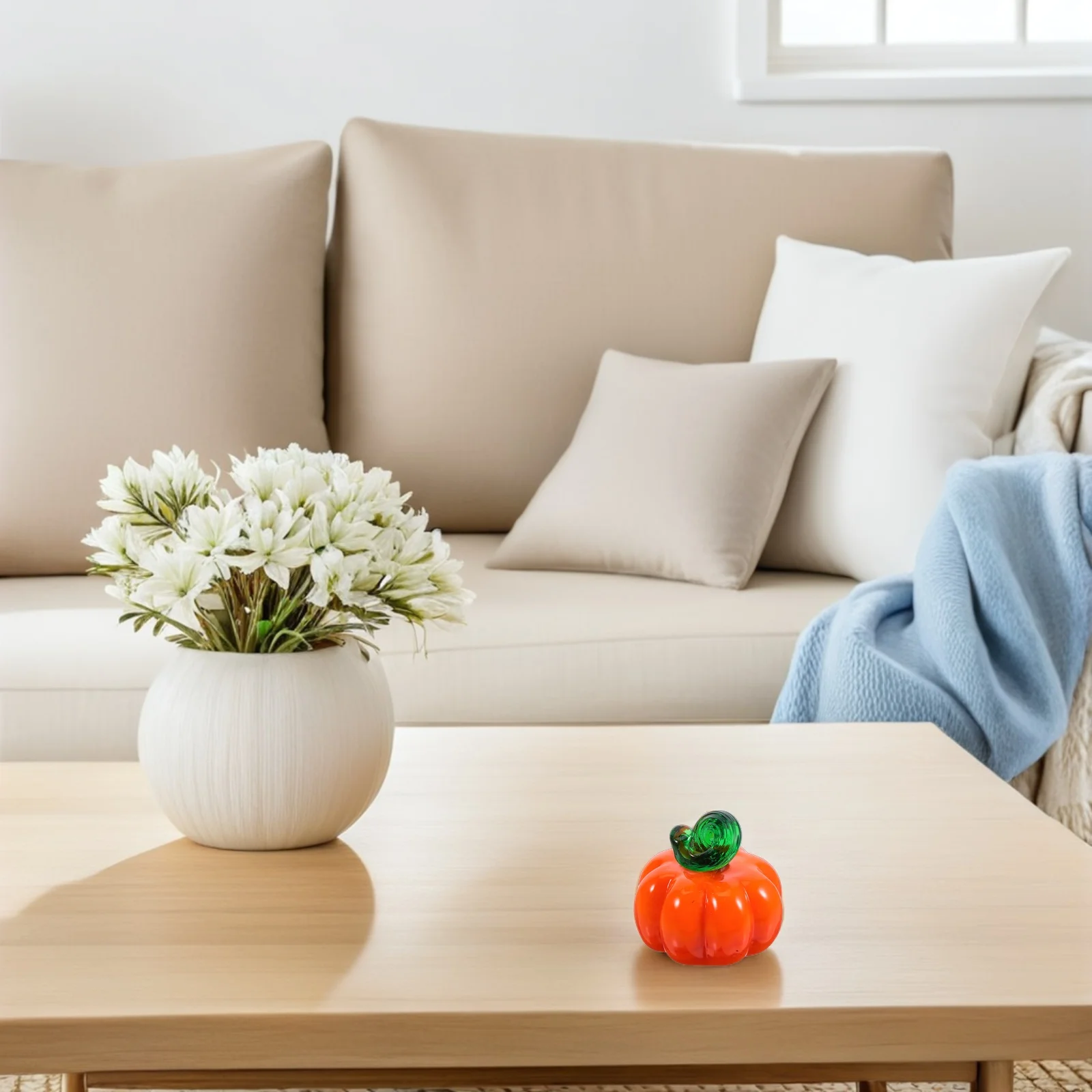 

Set of Miniature Glass Pumpkins Artisan Crafted Glossy Finish Decor for Seasonal Tabletop Car Dashboard Desktop Festive Display