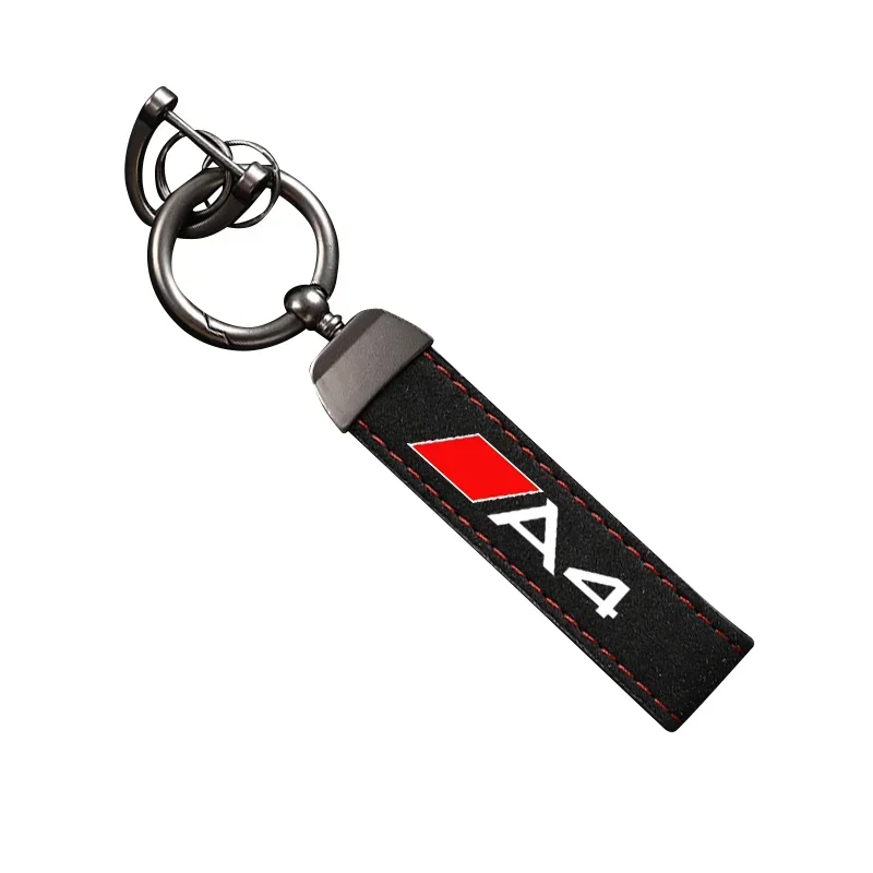 Suede Keychain Sport Car Key Ring Custom Gift With Logo For Audi A1 A3 A4 A5 A6 A7 A8 Q3 Q5 Q7 Q8 TT B4 B5 B6 Car Accessorie