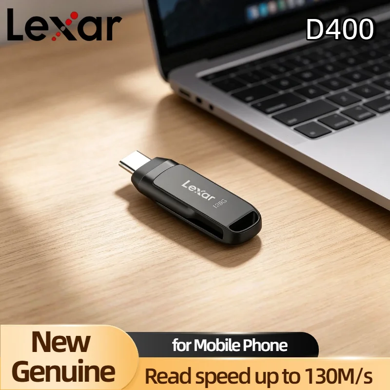 Lexar JumpDrive Dual Drive D400 Storage Expansion USB 3.2 Type-C Type-A Flash Drive Metal Housing for PC iPhone 15
