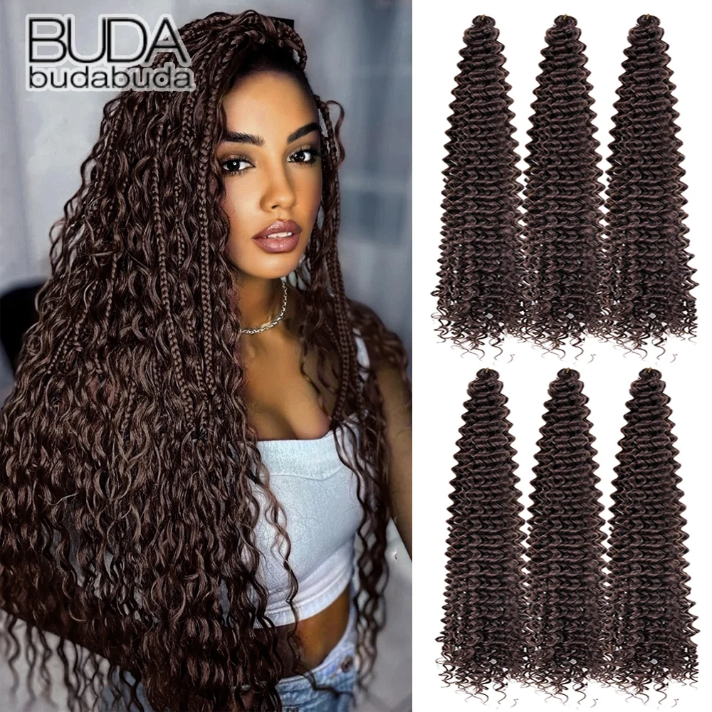 Synthetic Deep Wave Braiding Hair Extensions 24Inch Ocean Wave Crochet Hair Ombre Blonde Curly Water Wave Crochet Braid Hair