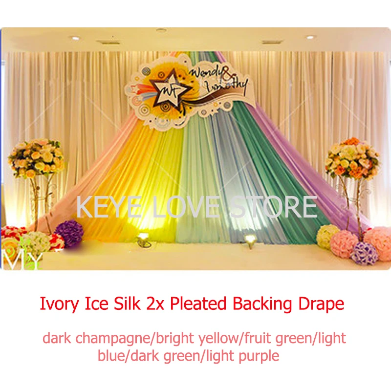 

Express Luxury Ice Silk Chiffon Fabric Wedding Stage Backdrop Drape Curtain For Wedding Party Birthday Background Decoration