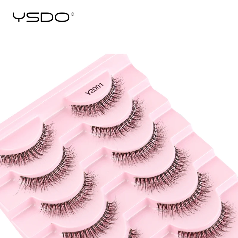 YSDO 5/10 Pairs 3D Mink Lashes Natural Wispy Faux Mink Eyelashes Short Fake Lashes Makeup Volume False Eyelash Extension Cilios