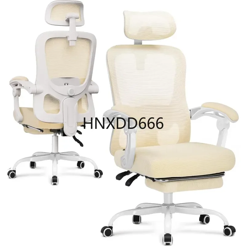 

Mesh Gaming Chair with Footrest Ergonomic Computer Chair Lumbar Support 145° Reclining Office