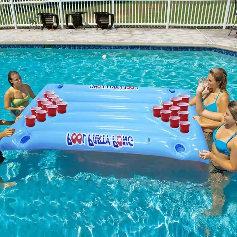 

Inflatable Swimming Pool Floating Row Cupholder Beer Table Water Lounge Chairs Portable Water Hammock Sleeping Bed