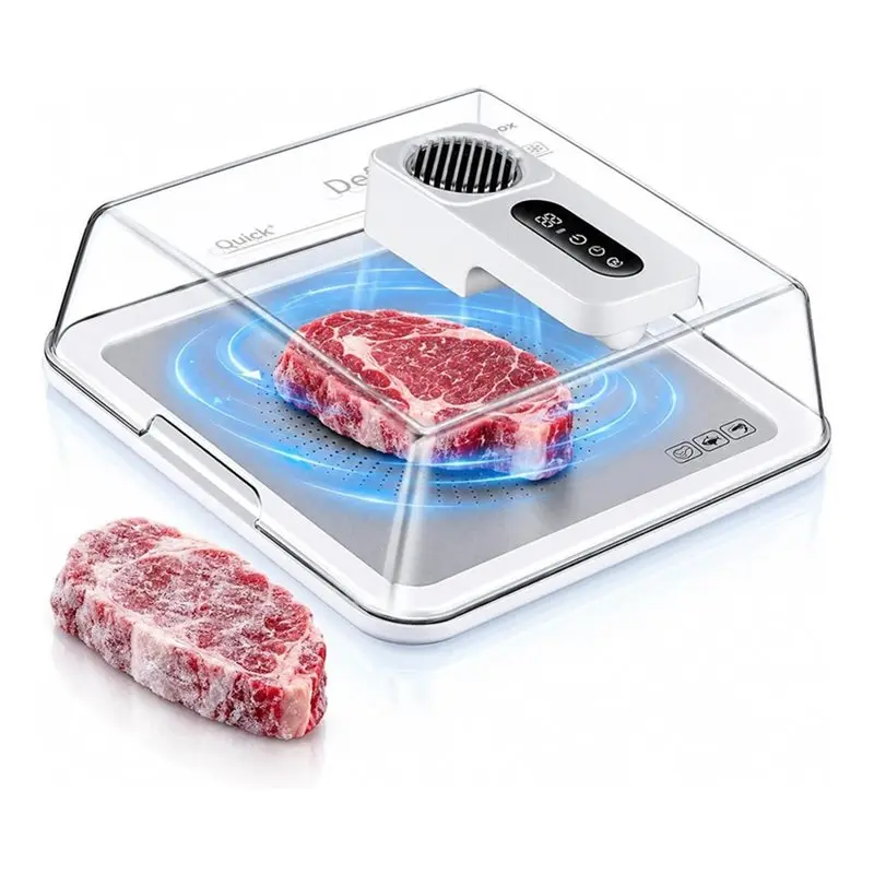 FYBL-Fasting Thawing Box With Defrosting Tray& Cover, Even Thawing Without Water For Kitchen For Meat, Fish& Poultry Plate