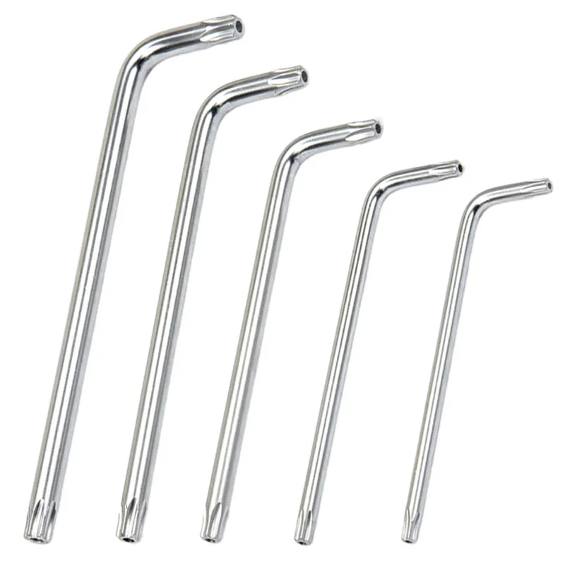 

2Pcs/Set T10 T15 T20 T25 T30 L-shaped Torx Screwdriver Spanner with Hole Mini Double End 2-Way Wrench Hand Repair Tools