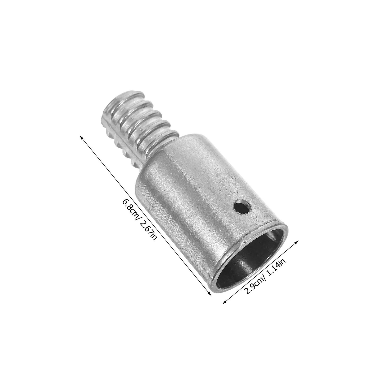 2Pcs Thread Metal Handle Adapter Heavy-Duty Telescopic Pole Fitting Extension Rod Repair Universal Pole Tip view 6