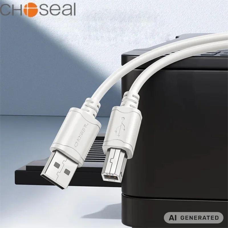 CHOSEAL USB 2.0 Printer Cable A Male to B Male High Speed 480Mbps Scanner Cord for HP Canon Epson Lexmark Dell Brother