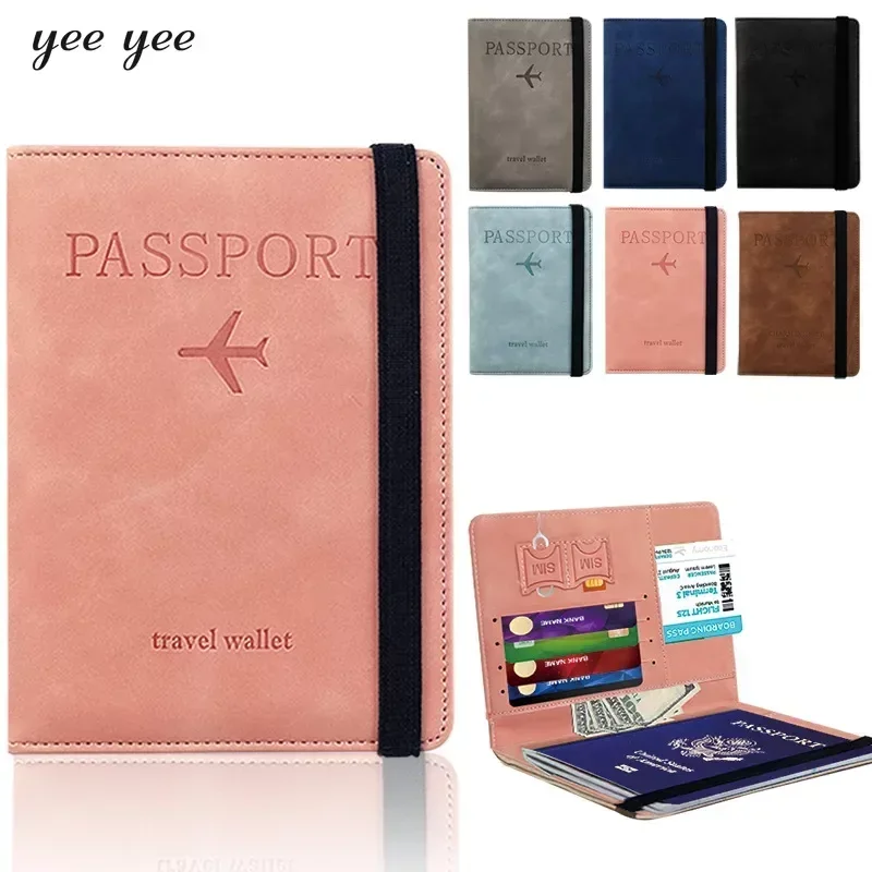 PU RFID Passport Cover Credit ID Card Wallet Waterproof Document Business Bandage Passport Holder Travel Multifunction Protector