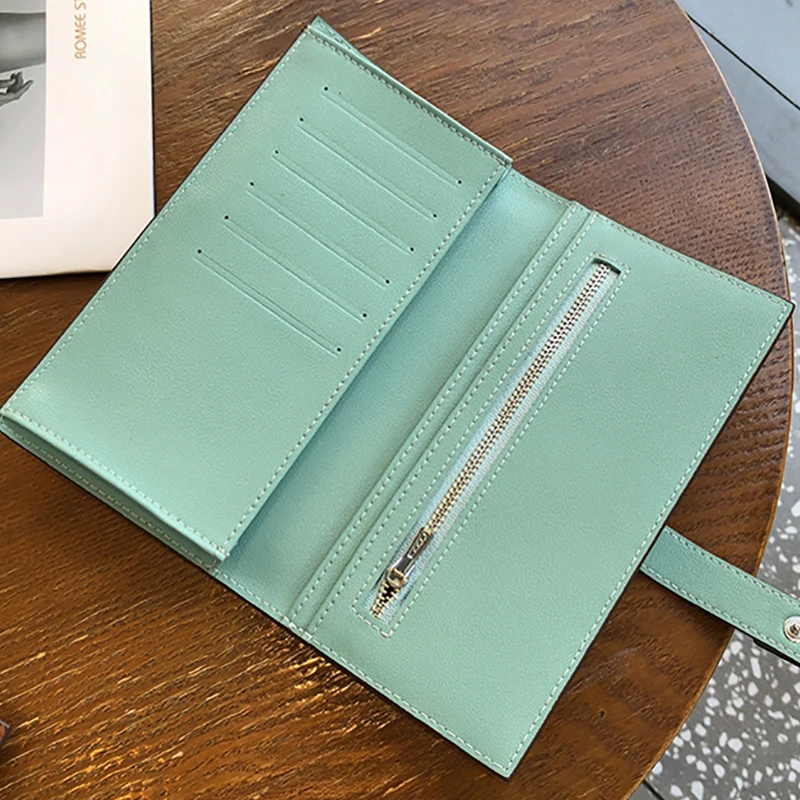 Portefeuille Long de luxe pour femmes, grande capacité, porte-cartes en cuir véritable, initiales personnalisées, pochettes à la mode, porte-monnaie personnalisé