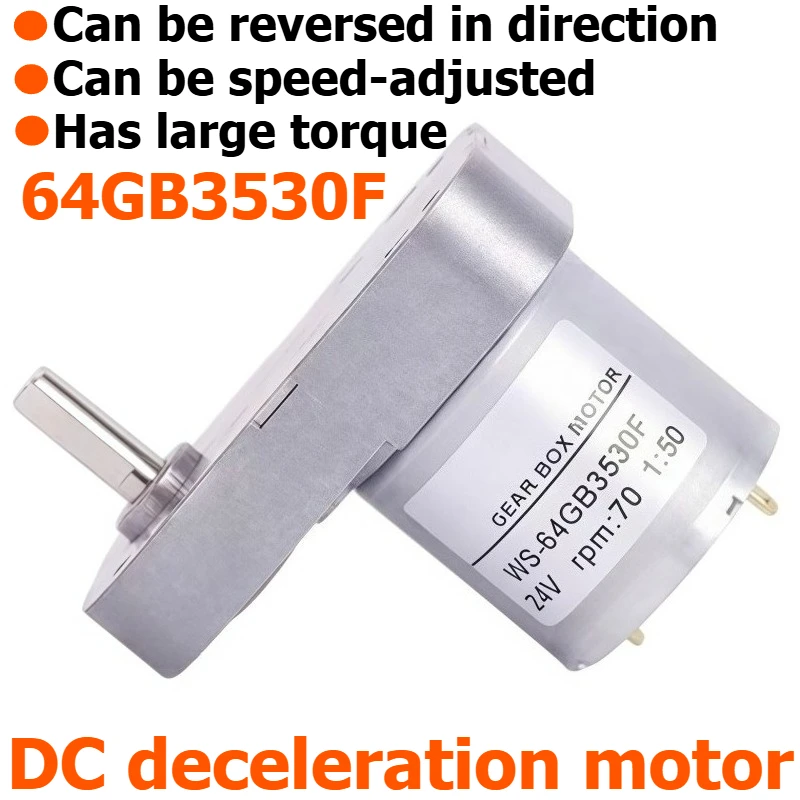 64GB 3530F DC Geared Motor, Capable of Forward and Reverse Rotation, Adjustable Speed, High Torque Motor