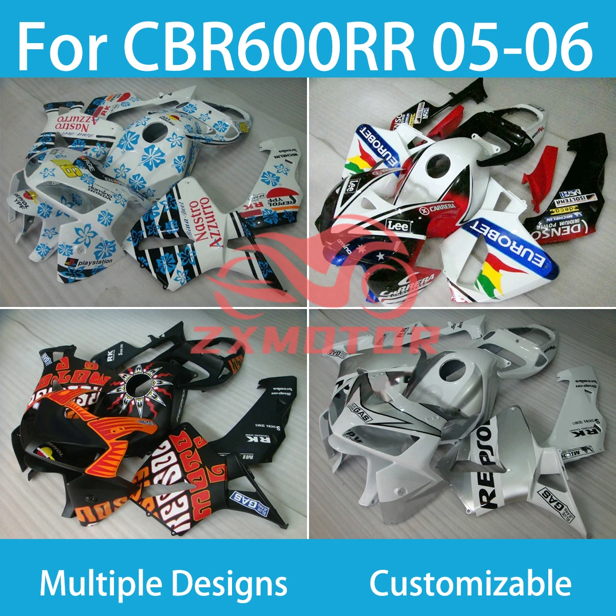 

Solid Color Fairings for HONDA CBR 600RR 2005 2006 Hot Selling Injection Molded CBR600RR 05 06 Fairing Kit