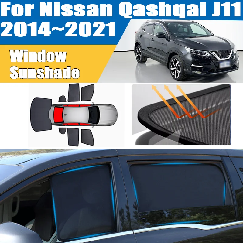 

Солнцезащитный козырек для Nissan Qashqai J11 Rogue Sport MK2 2014~2021, сетчатая солнцезащитная сетка, теплоизоляционная сетка, защита от ультрафиолета, автомобильные аксессуары