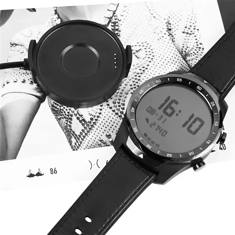 قاعدة شاحن لساعة Ticwatch Pro 2020 الذكية كابل شحن بيانات USB مغناطيسي بطول 1 متر