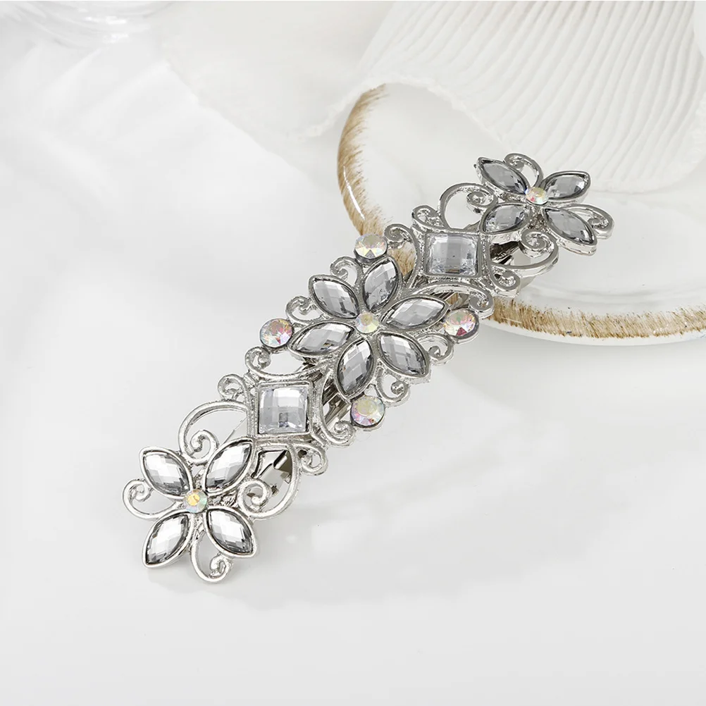 

Rhinestone Flower Hair Clip Delicate Craft Party Wedding Hairpin Elegant Chic Hair Barrette Women Accessory