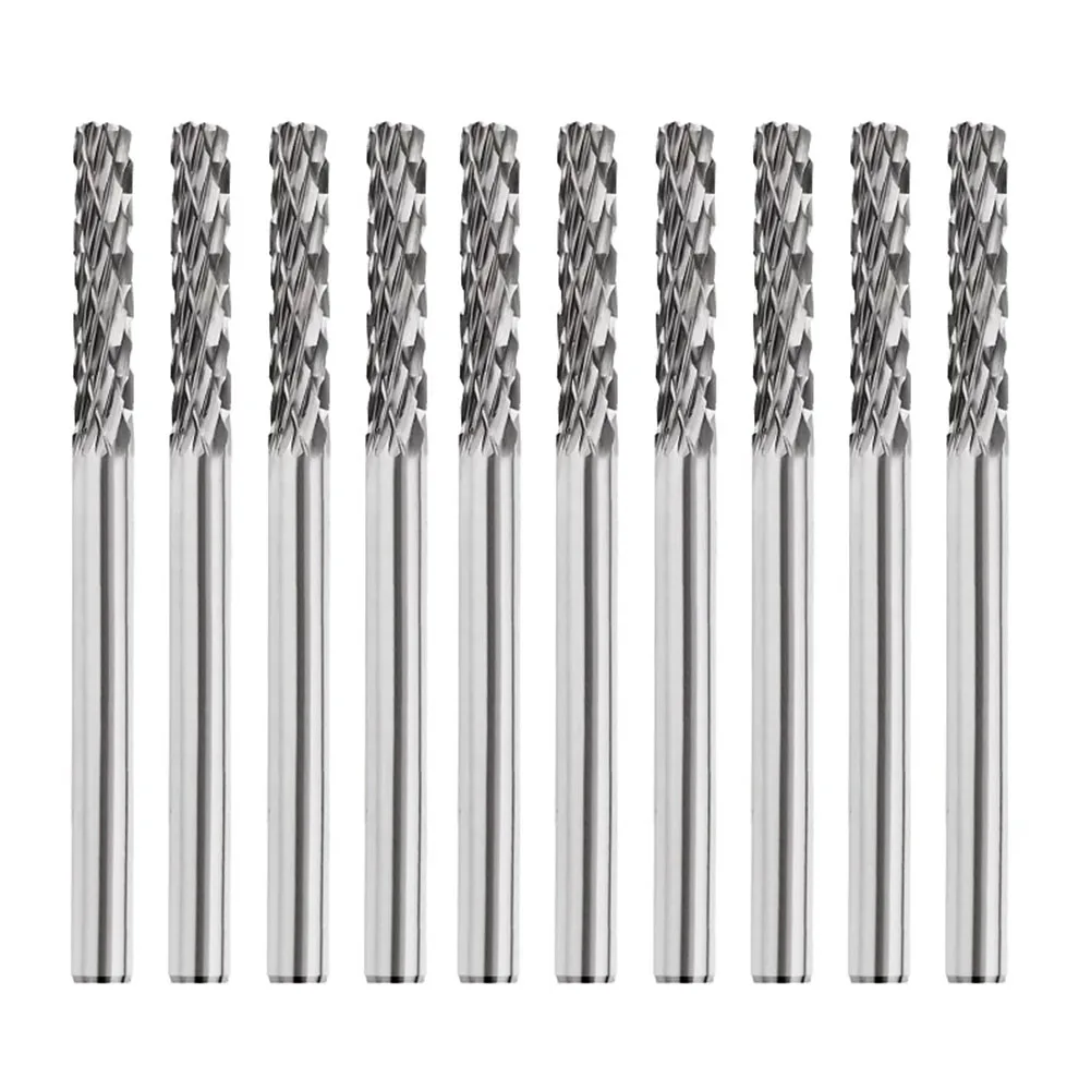 Achieve Precision in Crafting Ten PCS of Robust Tungsten Steel Milling Cutters Featuring a Dependable 3mm Shank Design