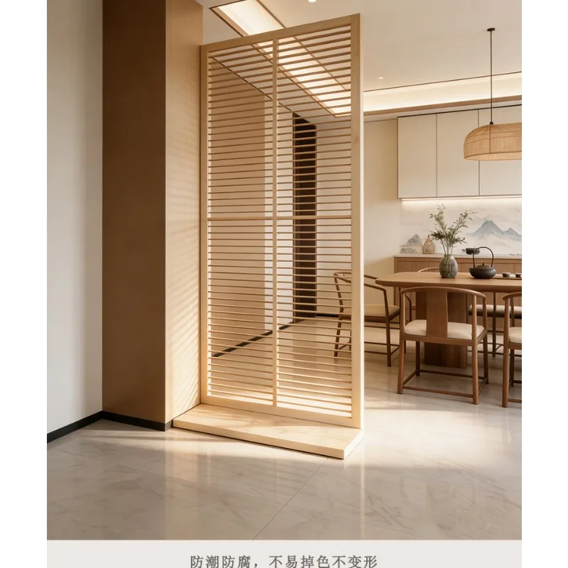 LMM Nordic solid wood louver grille partition living room entrance decorative seat screen entry door occlusion