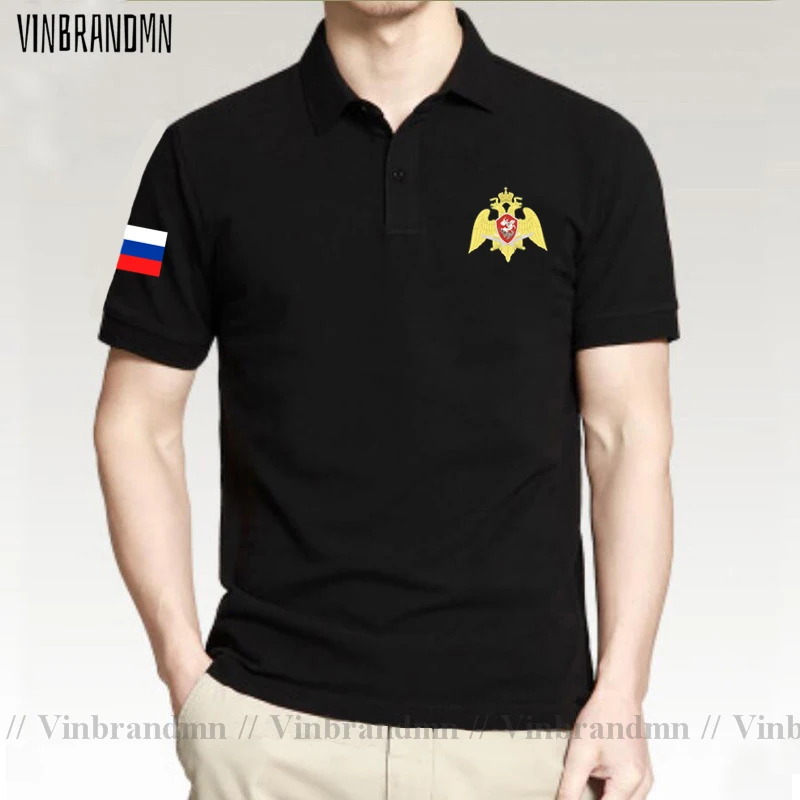 Army Russian Federation Russia RUS RU Short sleeve New Brand Polo Shirt Men High Quantity Solid Business Casual Mens Clothing