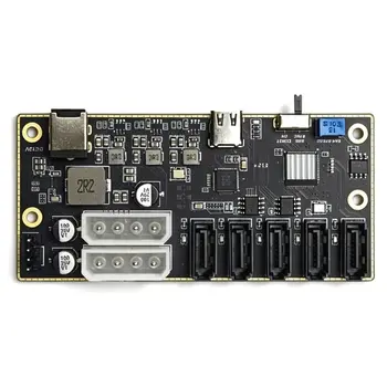 Tarjeta de expansión externa L22A-Type-C a 5 SATA, tarjeta de expansión externa para HDD y SSD, módulo de fuente de alimentación CC 1
