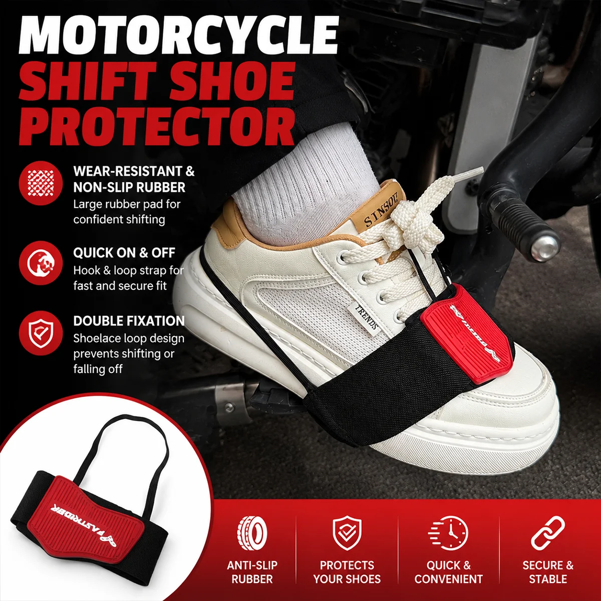 Picture 3: Motorcycle Gear Shifter Shoe Protector Shift Pad Boot Cover Anti-Scratch Riding Accessories Protector Calzado Moto Universal