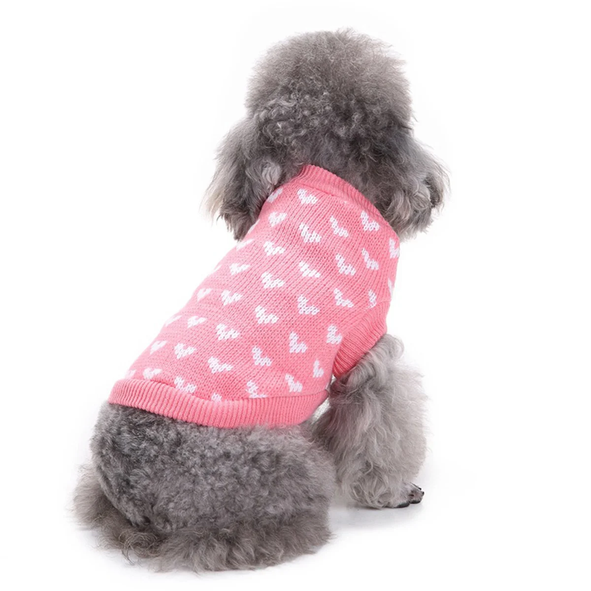 

Dog Clothes Heart Pattern Knitting Sweater Xs Warm Pet Sweater Dog Winter Clothes Pet Costume Knitting Sweaters