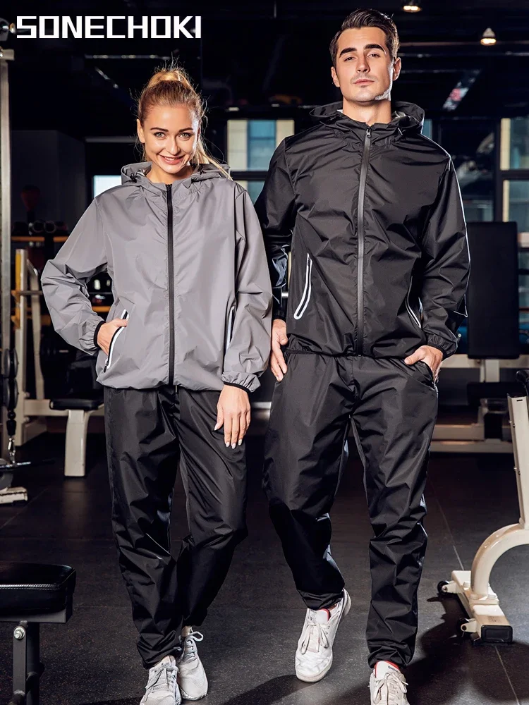 Profession Sauna Suit Men Boxing Training Waterproof Sportswear for Women Gym Clothing Full Body Sweating Suits for Weight Loss